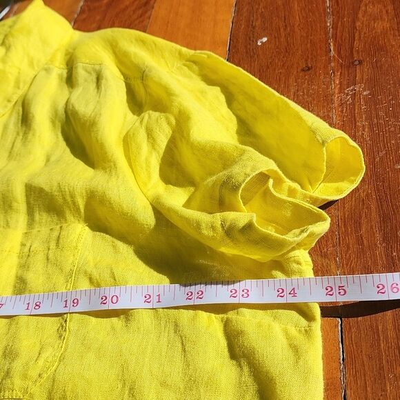 Suzannegrae Linen Button Up Shirt Women Size XL Yellow Coastal Summer Australian - Picture 5 of 7